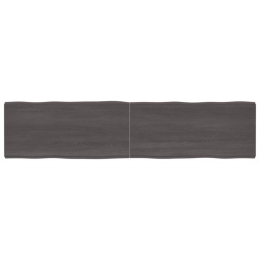 vidaXL Επιφ Τραπεζιού Αν Καφέ 220x50x(2-6)cm Ακατέργ. Μασίφ Ξύλο Δρυός 1 τεμ.