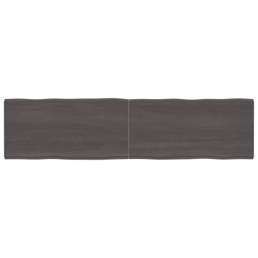 vidaXL Επιφ Τραπεζιού Αν Καφέ 200x50x(2-6)cm Ακατέργ. Μασίφ Ξύλο Δρυός 1 τεμ.