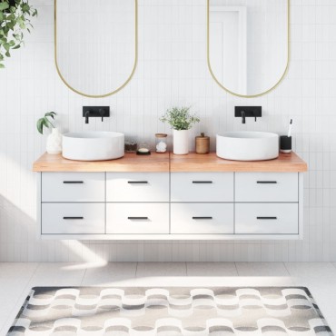 vidaXL Πάγκος Μπάνιου Αν. Καφέ 180x40x(2-6) εκ. Επεξεργ. Μασίφ Ξύλο