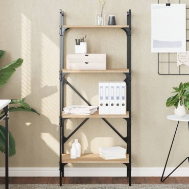 vidaXL Βιβλιοθήκη 4 Επιπέδων Sonoma Δρυς 56x31,5x138,5cm Επεξ. Ξύλο 1 τεμ.