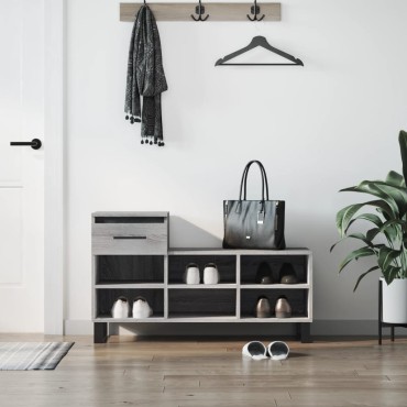 vidaXL Παπουτσοθήκη Γκρι Sonoma 102x36x60cm από Επεξεργασμένο Ξύλο