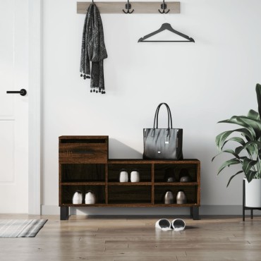 vidaXL Παπουτσοθήκη Καφέ Δρυς 102x36x60cm από Επεξεργασμένο Ξύλο