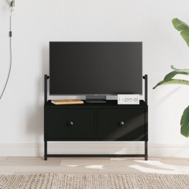vidaXL Έπιπλο Τηλεόρασης Επιτοίχιο Μαύρο 60,5x30x51cm από Επεξ. Ξύλο