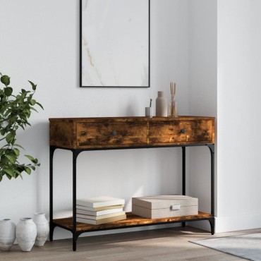 vidaXL Τραπέζι Κονσόλα Καπνιστή Δρυς 100x34,5x75cm Επεξεργ. Ξύλο 1 τεμ.