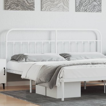 vidaXL Κεφαλάρι Λευκό Μεταλλικό 198x3x100cm 1 τεμ.