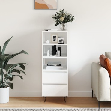 vidaXL Ντουλάπι Γυαλιστερό λευκό 40x36x110cm από Επεξεργασμένο Ξύλο 1 τεμ.