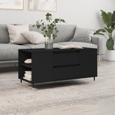 vidaXL Τραπεζάκι Σαλονιού Μαύρο 102x44,5x50cm από Επεξεργασμένο Ξύλο 1 τεμ.