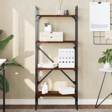 vidaXL Βιβλιοθήκη 4 Επιπέδων Καφέ Δρυς 56x31,5x138,5cm Επεξεργ. Ξύλο 1 τεμ.