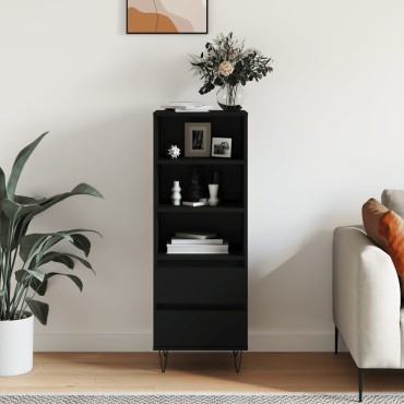 vidaXL Ντουλάπι Μαύρο 40x36x110cm από Επεξεργασμένο Ξύλο 1 τεμ.