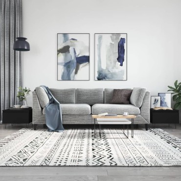 vidaXL Τραπεζάκια Σαλονιού 2 τεμ. Μαύρα 50x46x35cm Επεξεργ. Ξύλο