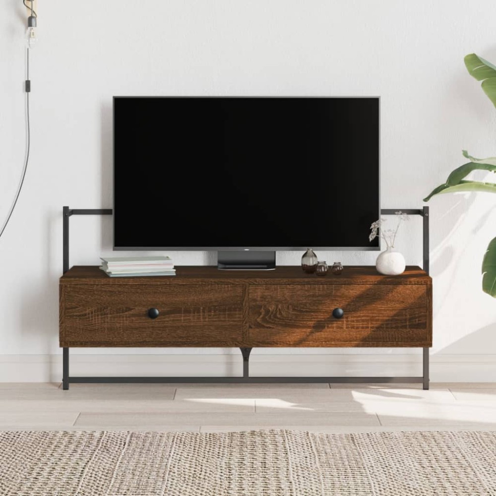 vidaXL Έπιπλο Τηλεόρασης Επιτοίχιο Καφέ Δρυς 100,5x30x51cm Επ. Ξύλο