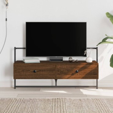 vidaXL Έπιπλο Τηλεόρασης Επιτοίχιο Καφέ Δρυς 100,5x30x51cm Επ. Ξύλο