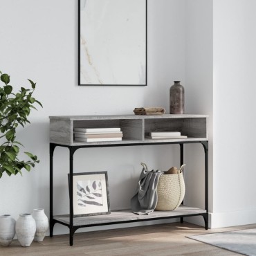 vidaXL Τραπέζι Κονσόλα Γκρι Sonoma 100x30,5x75cm Επεξεργασμένο Ξύλο 1 τεμ.