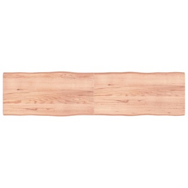 vidaXL Επιφ Τραπεζιού Αν Καφέ 200x50x(2-6)cm Ακατέργ. Μασίφ Ξύλο Δρυός 1 τεμ.
