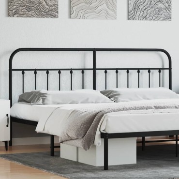 vidaXL Κεφαλάρι Μαύρο Μεταλλικό 198x3x100cm 1 τεμ.