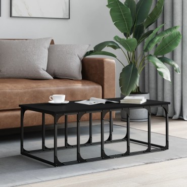 vidaXL Τραπεζάκι Σαλονιού Μαύρο 100x50x35,5cm από Επεξεργασμένο Ξύλο 1 τεμ.