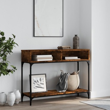 vidaXL Τραπέζι Κονσόλα Καπνιστή Δρυς 100x30,5x75cm Επεξεργ. Ξύλο 1 τεμ.