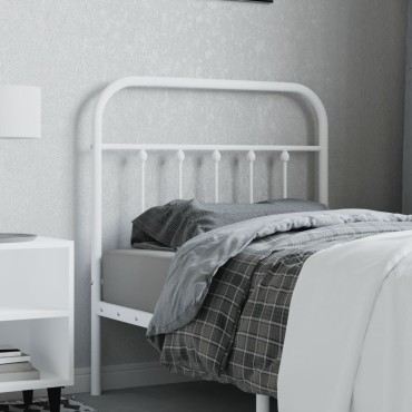 vidaXL Κεφαλάρι Λευκό Μεταλλικό 85x3x100cm 1 τεμ.