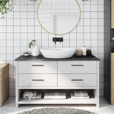 vidaXL Πάγκος Μπάνιου Σκούρο Καφέ 100x40x2 εκ. Επεξ. Μασίφ Ξύλο