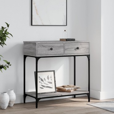 vidaXL Τραπέζι Κονσόλα Γκρι Sonoma 75x34,5x75cm Επεξεργασμένο Ξύλο 1 τεμ.