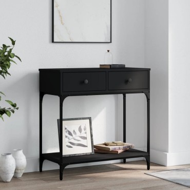 vidaXL Τραπέζι Κονσόλα Μαύρο 75x34,5x75cm από Επεξεργ. Ξύλο 1 τεμ.