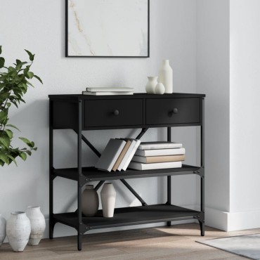 vidaXL Τραπέζι Κονσόλα Μαύρο 75x34,5x75cm από Επεξεργ. Ξύλο 1 τεμ.