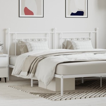 vidaXL Κεφαλάρι Λευκό Μεταλλικό 206x3x97cm 1 τεμ.