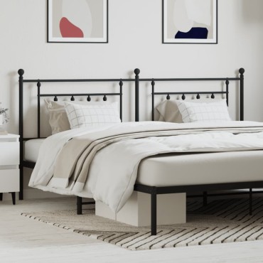 vidaXL Κεφαλάρι Μαύρο Μεταλλικό 198x3x97cm 1 τεμ.
