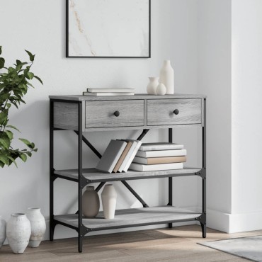 vidaXL Τραπέζι Κονσόλα Γκρι Sonoma 75x34,5x75cm Επεξεργασμένο Ξύλο 1 τεμ.