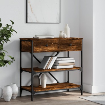 vidaXL Τραπέζι Κονσόλα Καπνιστή Δρυς 75x34,5x75cm Επεξεργ. Ξύλο 1 τεμ.