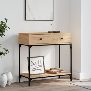 vidaXL Τραπέζι Κονσόλα Sonoma Δρυς 75x34,5x75cm Επεξεργασμένο Ξύλο 1 τεμ.