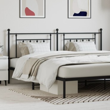 vidaXL Κεφαλάρι Μαύρο Μεταλλικό 206x3x97cm 1 τεμ.