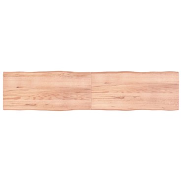 vidaXL Επιφ Τραπεζιού Αν Καφέ 220x50x(2-4)cm Ακατέργ. Μασίφ Ξύλο Δρυός 1 τεμ.