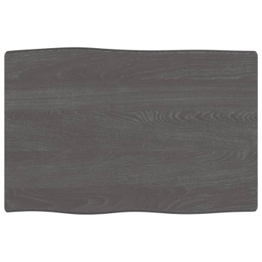 vidaXL Επιφ Τραπεζιού Αν Καφέ 60x40x(2-6)cm Ακατέργ. Μασίφ Ξύλο Δρυός 1 τεμ.