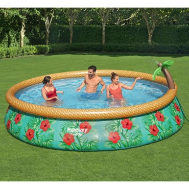 Bestway Φουσκωτή Πισίνα Fast Set Inflatable Paradise Palms 457x84 εκ.