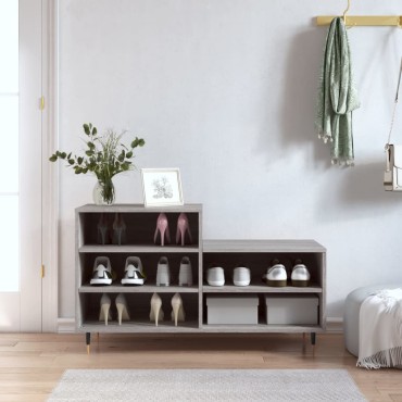 vidaXL Παπουτσοθήκη Γκρι Sonoma 102x36x60cm από Επεξεργασμένο Ξύλο