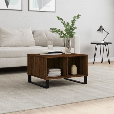 vidaXL Τραπεζάκι Σαλονιού Καφέ Δρυς 60x50x36,5cm Επεξεργασμένο Ξύλο 1 τεμ.