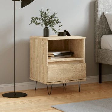 vidaXL Κομοδίνο Sonoma Δρυς 40x35x50cm από Επεξεργ. Ξύλο 1 τεμ.