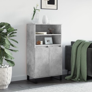 vidaXL Ντουλάπι Γκρι σκυροδέματος 60x36x110cm από Επεξεργασμένο Ξύλο 1 τεμ.