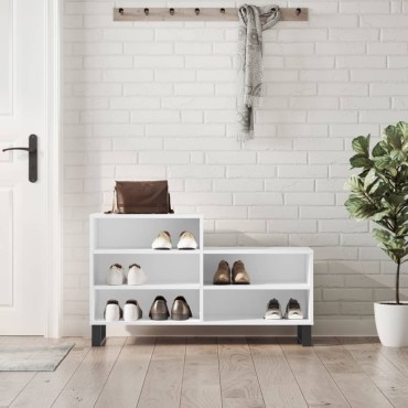 vidaXL Παπουτσοθήκη Λευκή 102x36x60cm από Επεξεργασμένο Ξύλο