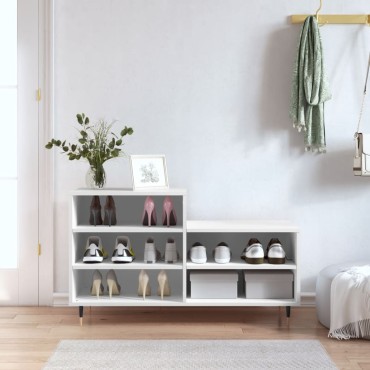 vidaXL Παπουτσοθήκη Λευκή 102x36x60cm από Επεξεργασμένο Ξύλο