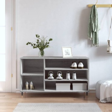 vidaXL Παπουτσοθήκη Γκρι Sonoma 102x36x60cm από Επεξεργασμένο Ξύλο
