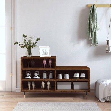 vidaXL Παπουτσοθήκη Καφέ Δρυς 102x36x60cm από Επεξεργασμένο Ξύλο