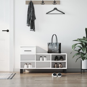 vidaXL Παπουτσοθήκη Λευκή 102x36x60cm από Επεξεργασμένο Ξύλο