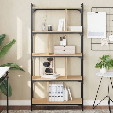vidaXL Βιβλιοθήκη 5 Επιπέδων Sonoma Δρυς 76x32x158cm Επεξ. Ξύλο 1 τεμ.