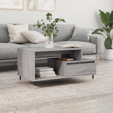 vidaXL Τραπεζάκι Σαλονιού Γκρι Sonoma 90x49x45cmΕπεξεργασμένο Ξύλο 1 τεμ.