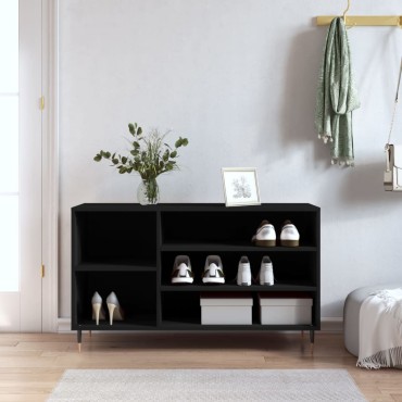 vidaXL Παπουτσοθήκη Μαύρο 102x36x60cm από Επεξεργασμένο Ξύλο