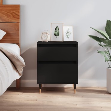 vidaXL Κομοδίνο Μαύρο 40x35x50cm από Επεξεργασμένο Ξύλο 1 τεμ.