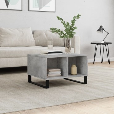 vidaXL Τραπεζάκι Σαλονιού Γκρι Σκυρ. 60x50x36,5cm Επεξεργ. Ξύλο 1 τεμ.