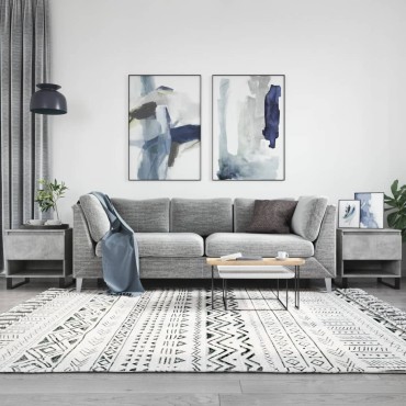 vidaXL Τραπεζάκια Σαλονιού 2 τεμ. Γκρι Σκυροδ. 50x46x50cm Επεξ. Ξύλο